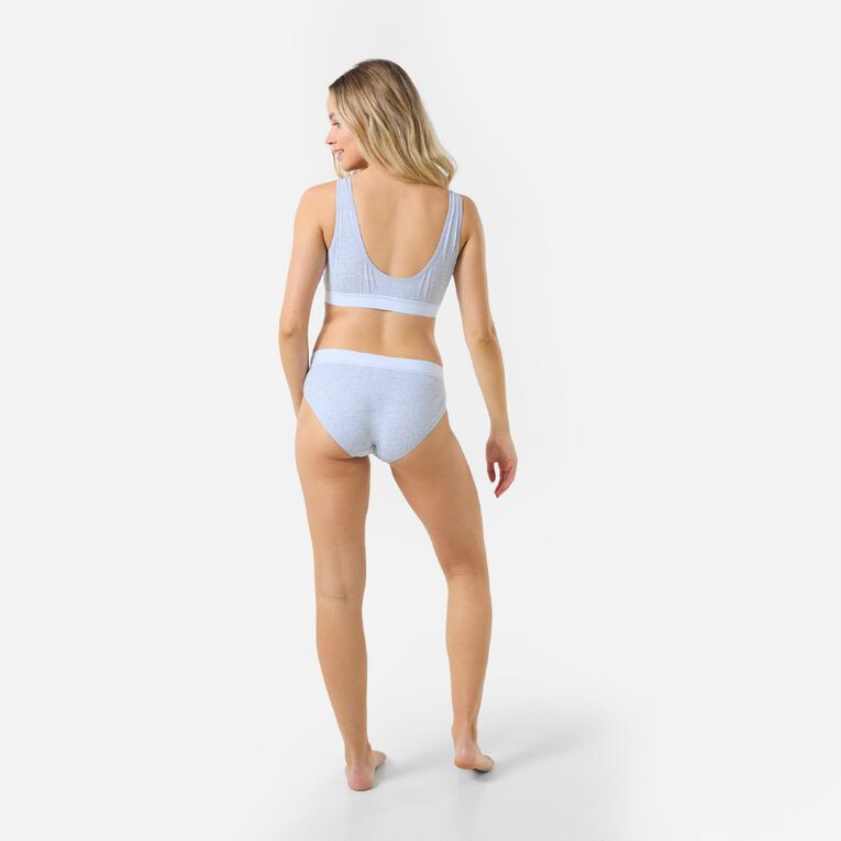 H&H Women's Basic Wide Band Crop Top, Grey Marle, hi-res