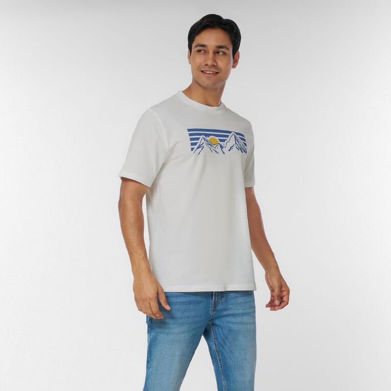 H&H Men's Regular Fit Printed Tee, White Moonscape, hi-res