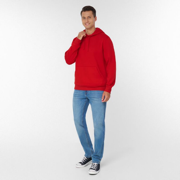 H&H Men's Plain Hoodie Sweatshirt, Red Mid, hi-res