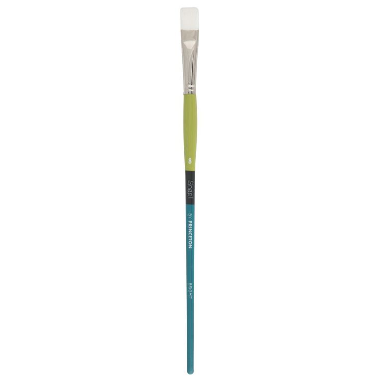 Princeton Snap Brush Long Handle Taklon Bright 8 White, , hi-res