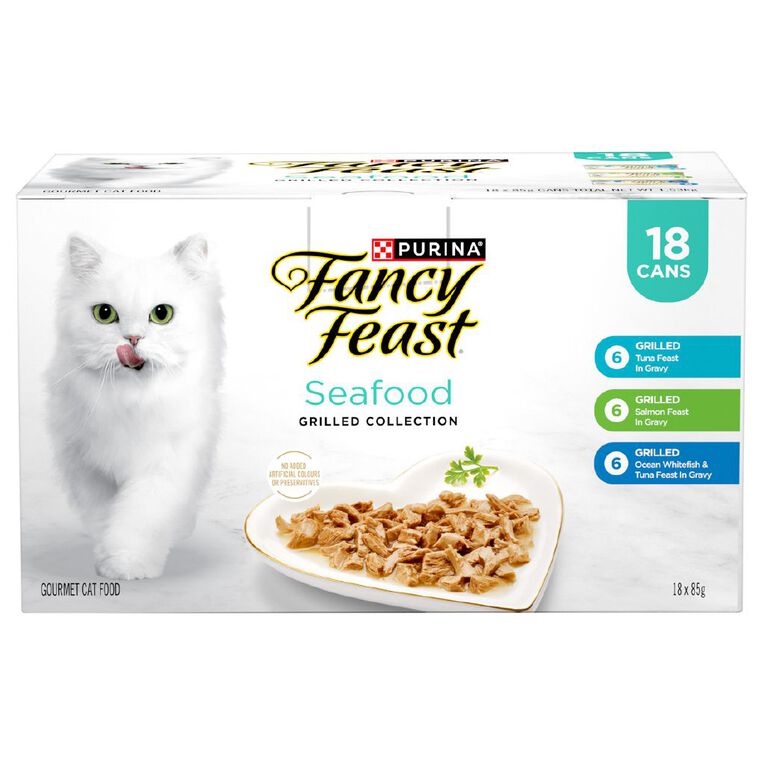Fancy Feast Grilled Seafood Collection Variety Pack Cat Food 18 x 85g, , hi-res