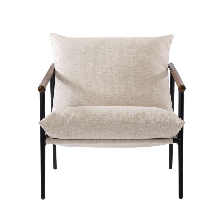 Zinus Wood Sling Chair Beige, , hi-res