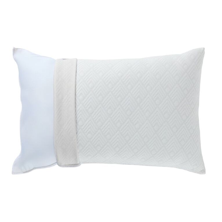 Living & Co Bamboo Cover Memory Foam Pillow White, , hi-res