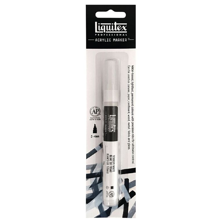 Liquitex Professional Acrylic Marker 2-4mm Titanium White, , hi-res