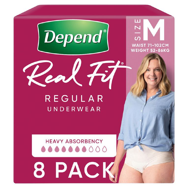 Depend Real Fit Regular Underwear Female Medium, , hi-res