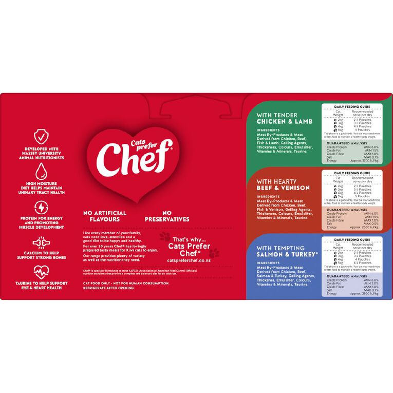 Chef Variety Lovers Loaf Pouches Cat Food 18 x 100g, , hi-res