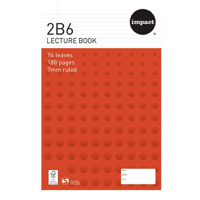 WS Exercise Book 2B6 7mm Ruled Hardcover 94 Leaf Red Red, , hi-res