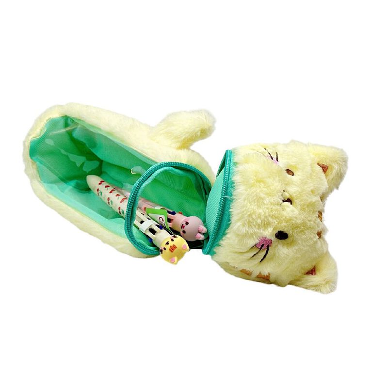 Uniti Kids Playful Simplicity Fluffy Cat Pencil Case, , hi-res