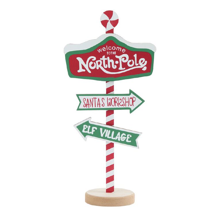 Wonderland Novelty Welcome to the North Pole Table Top Decoration, , hi-res