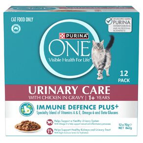 PURINA ONE Urinary Care with Chicken in Gravy Wet Cat Food 12 x 70g
