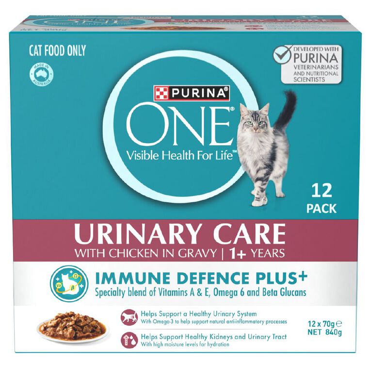 PURINA ONE Urinary Care with Chicken in Gravy Wet Cat Food 12 x 70g, , hi-res