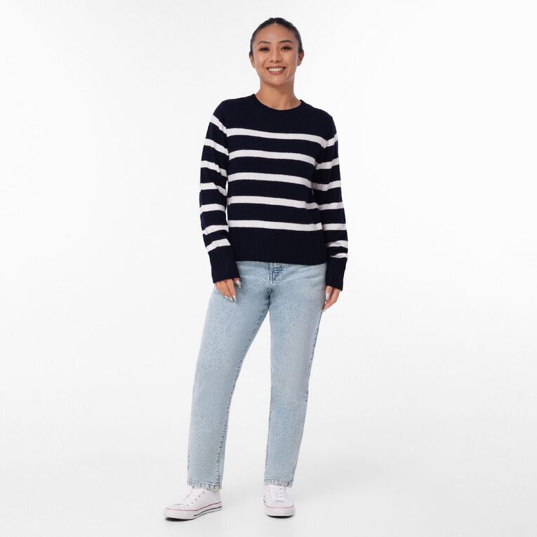 H&H Women's Essential Crew Jumper, Blue Dark, hi-res