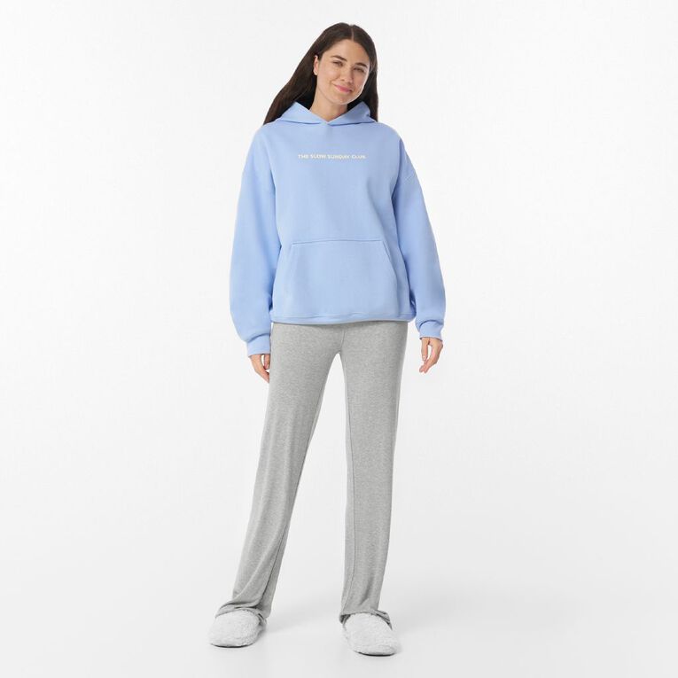 H&H Women's Rib Fold Over Lounge Pants, Grey Marle, hi-res