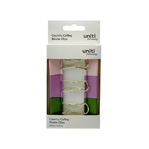 Uniti Stationery Country Calling Binder Clip 6 Pack