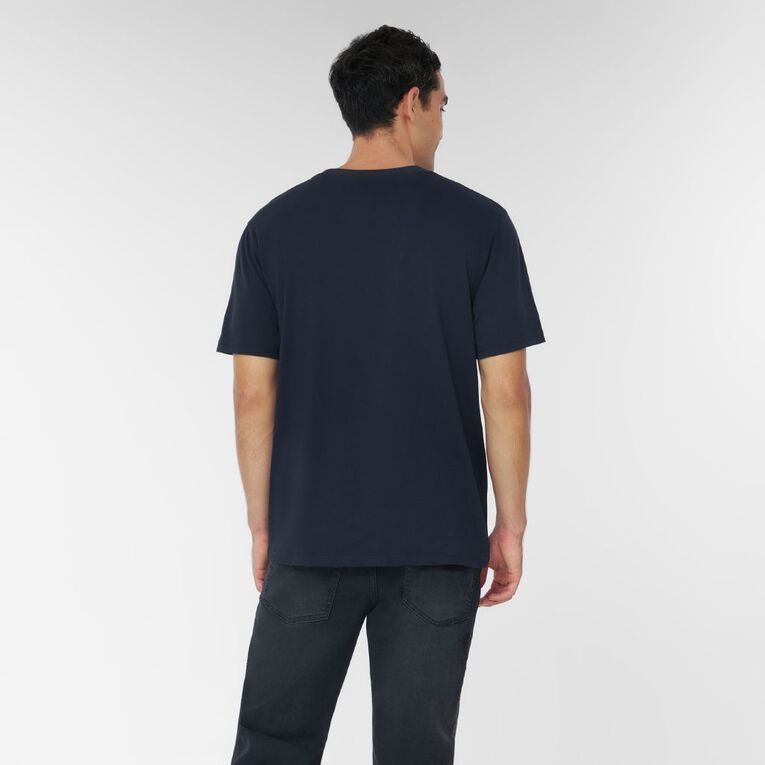 H&H Men's Regular Fit Plain Tee, Blue Dark Eclipse, hi-res
