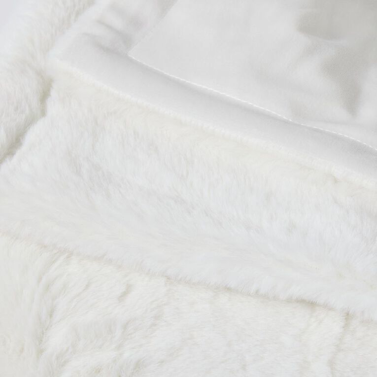Living & Co Throw Faux Fur Bunny Natural 127cm x 152cm, , hi-res