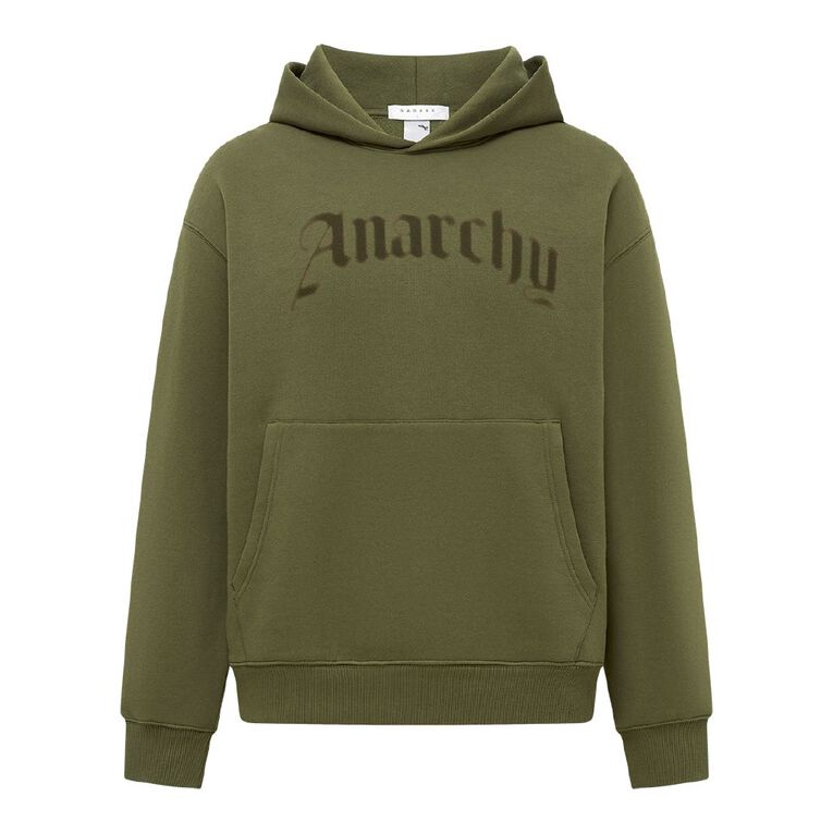 Garage Men's Heavyweight Sweat Crew Graphic, Green Dark, hi-res