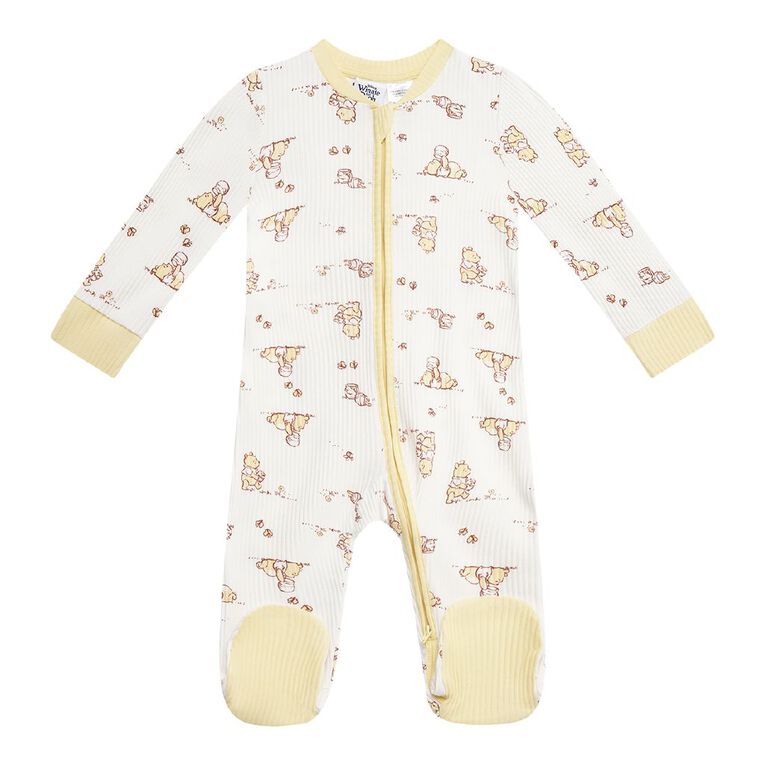 Winnie the Pooh Babies' 2 Way Zip All-in-One, Cream, hi-res