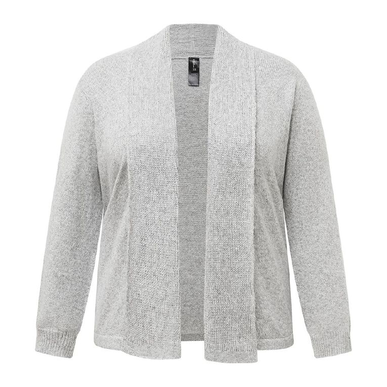 H&H Curve Women's Soft Drape Cardi, Grey Marle, hi-res
