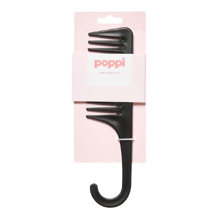 Poppi Wide Tooth Comb Black, , hi-res
