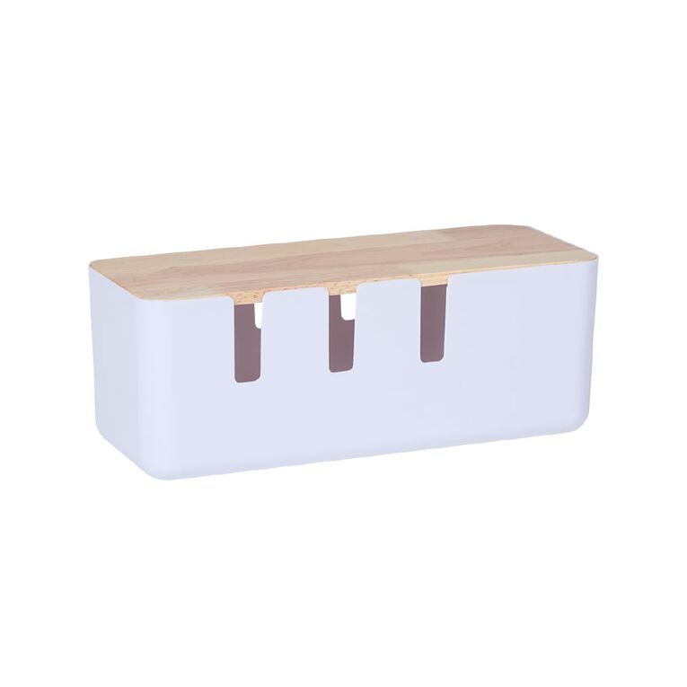 Living & Co Table Top Cable Storage With Bamboo Lid, , hi-res