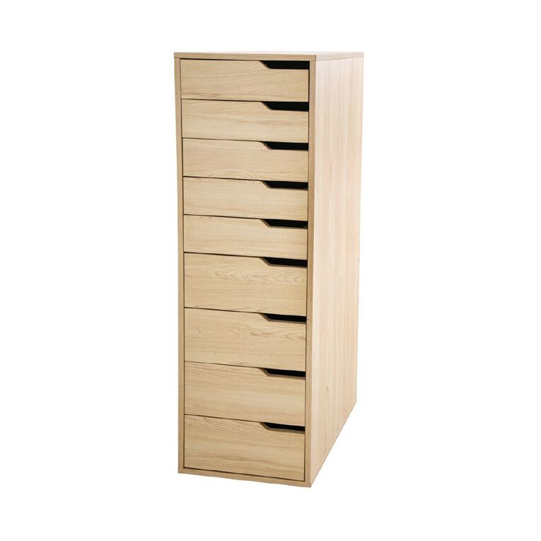 Living & Co Hael 9 Drawer Unit Oak Look, , hi-res