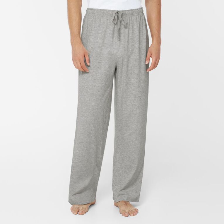 H&H Men's Knit Pyjama Pants, Grey Mid, hi-res