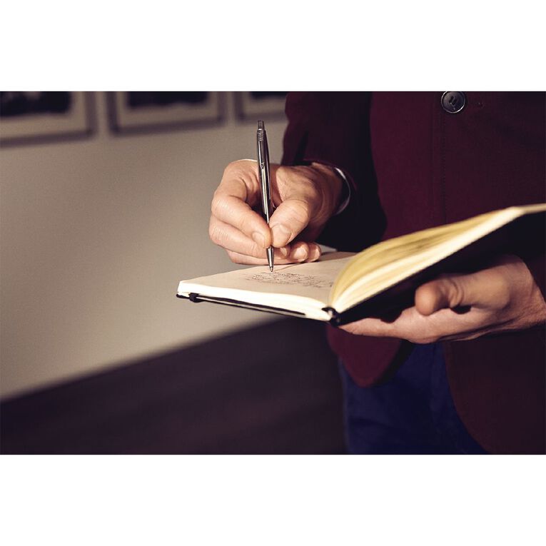 Parker Jotter Chrome Trim Stainless Steel Ballpoint Pen Blue Blue, , hi-res