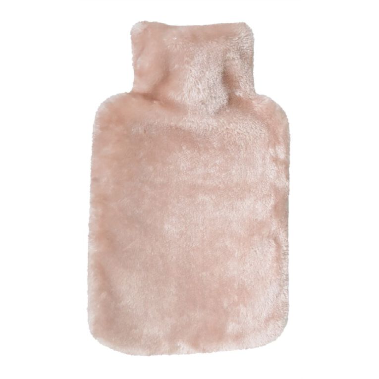 Living & Co Faux Fur Hot Water Bottle Rose, , hi-res