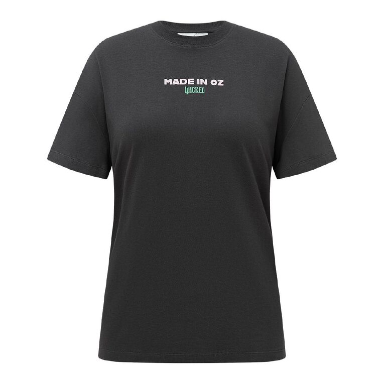 Wicked Women's Glinda Elphaba Boyfriend Tee, Grey Dark, hi-res