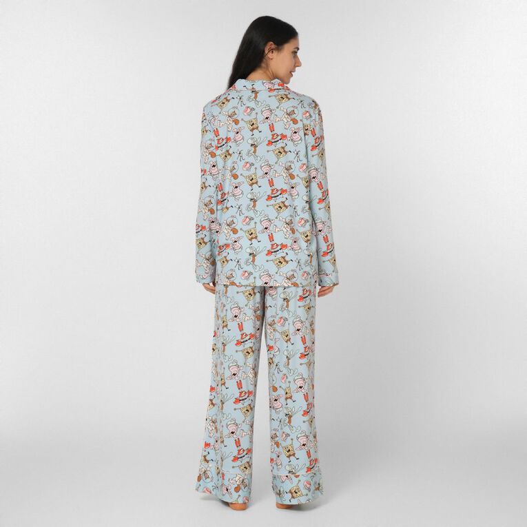 SpongeBob Comfy Long Sleeved Button Up Pyjama Set, Blue Light, hi-res