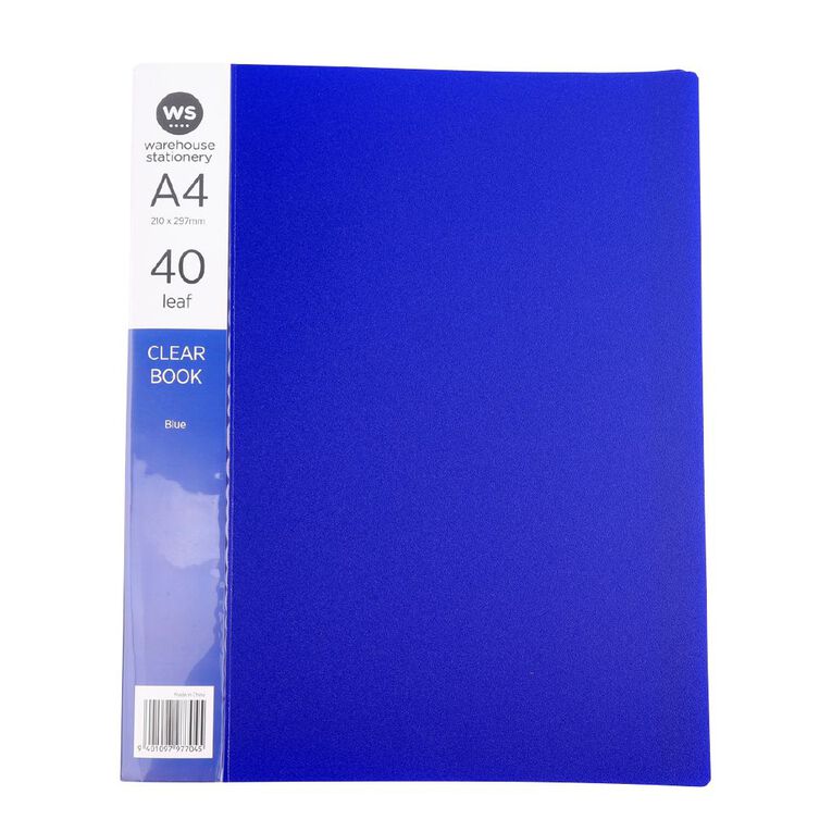 WS Colour Pop Clearbook 40 Page Blue, , hi-res