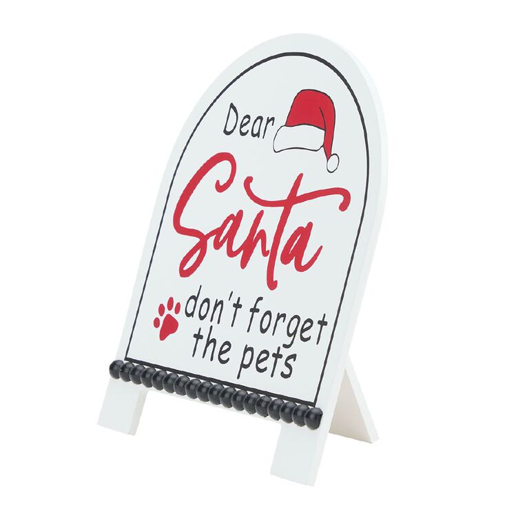 Wonderland Novelty Christmas 'Dear Santa Don't Forget The Pets' Sign, , hi-res