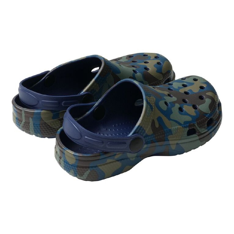 Young Original Junior Kids' Printed Frog Clog Shoes, Blue, hi-res