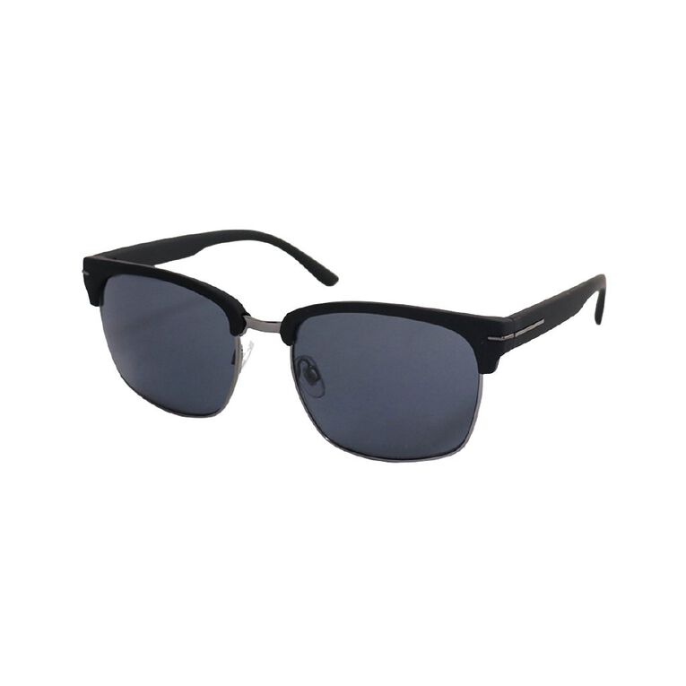 H&H Men's Brow Bar Matte Black Sunglasses, , hi-res