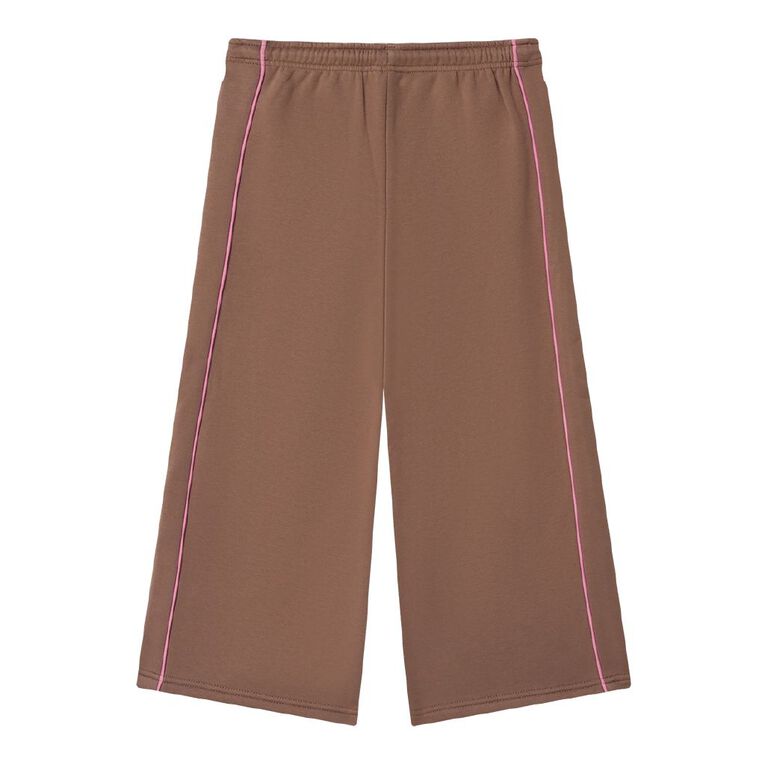 Young Original Contrast Wide Leg Trackpants, Brown Mid, hi-res