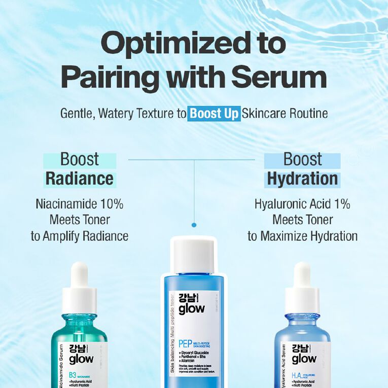 Gangnam Glow Multi Peptide Skin Boosting Toner K-Beauty, , hi-res