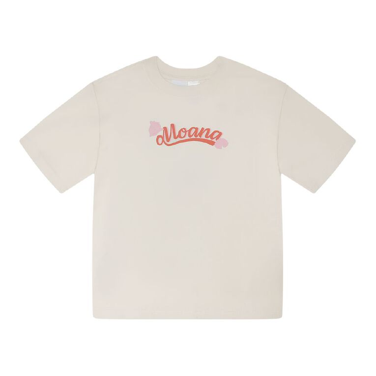 Moana Short Sleeve Oversized Tee, Cream, hi-res