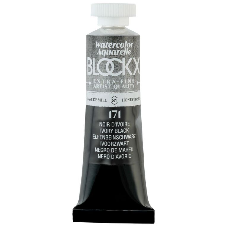 BLOCKX Watercolour Tube 15ml S1 171 Ivory Black, , hi-res