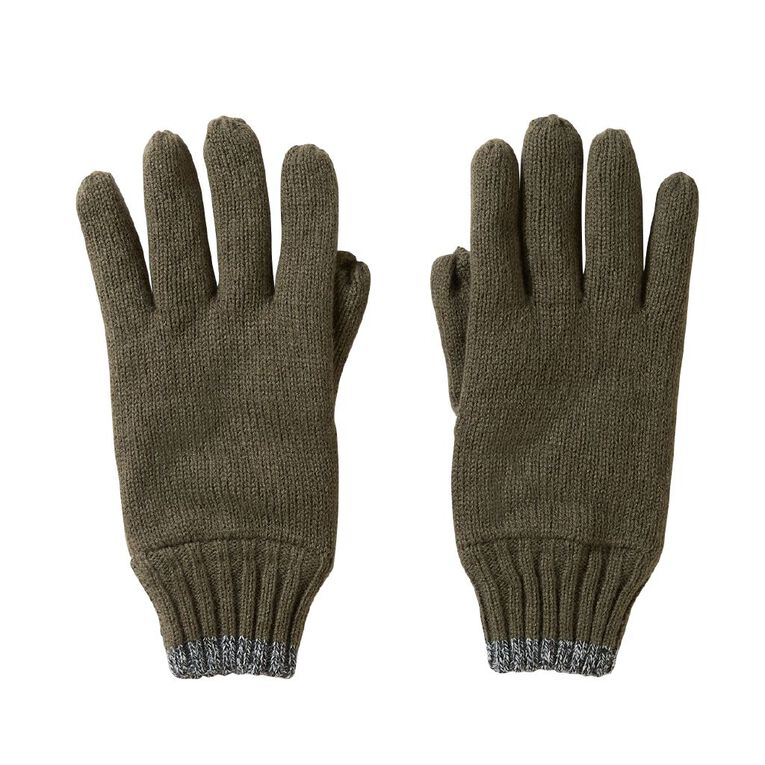 Rivet Men's Stripe Fleck Full Finger Gloves, Khaki, hi-res