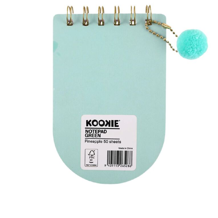 Kookie Pineapple Small Notepad Green, , hi-res