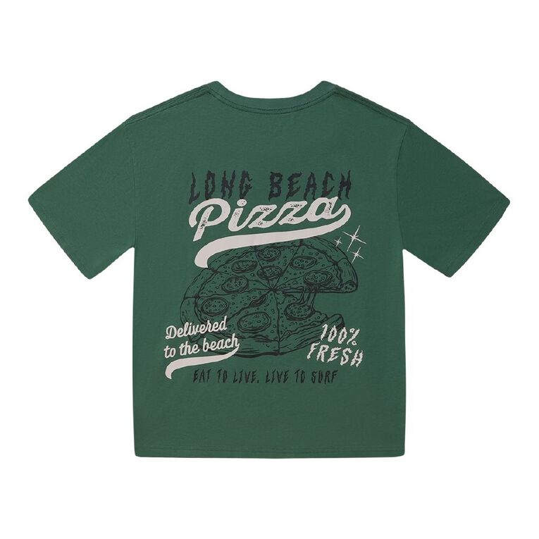 Young Original Short Sleeve Boxy Back Print Tee, Green Mid, hi-res