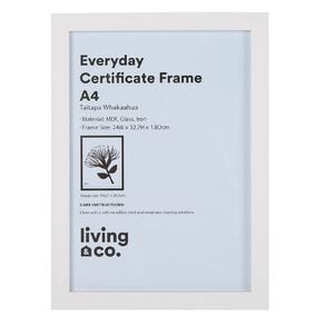 Living & Co Everyday Certificate Frame White A4