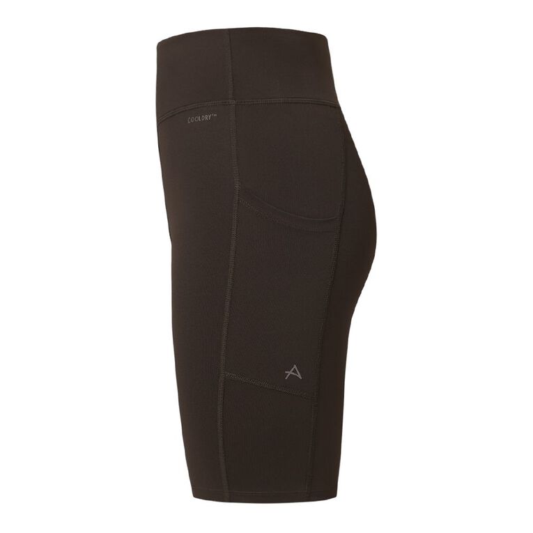 Active Intent Women's Pocket Bike Shorts, Brown Mid, hi-res