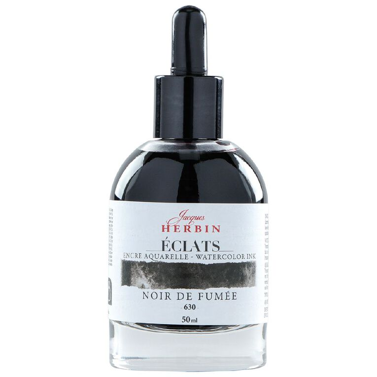 Jacques Herbin Eclats Watercolour Ink 630 50ml Carbon Black, , hi-res