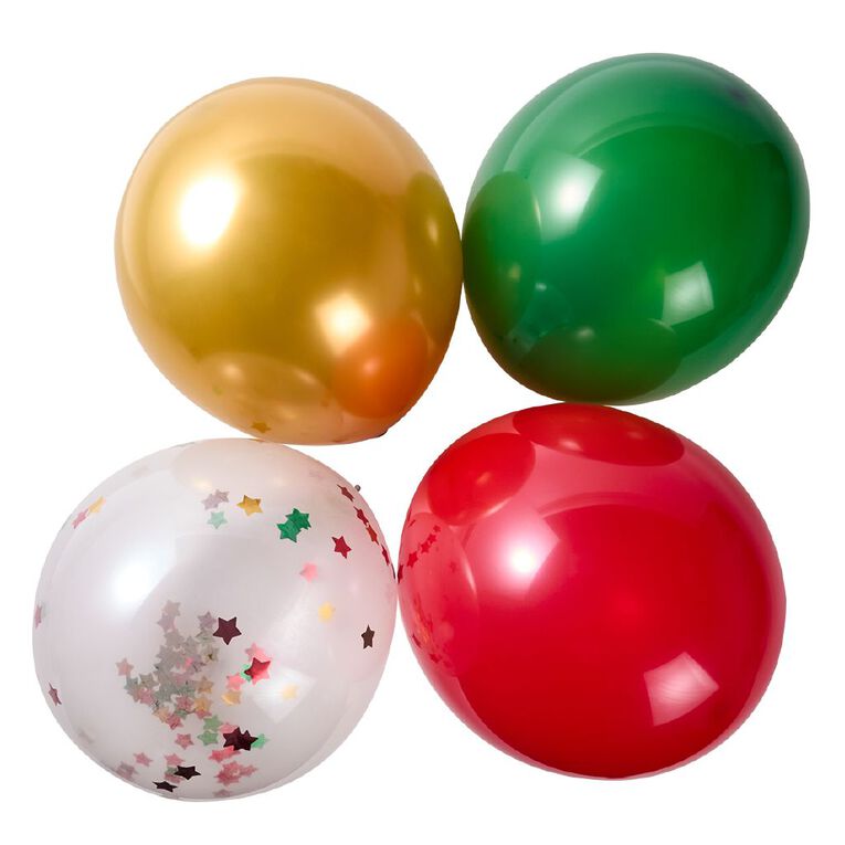 Wonderland Fun Festive Confetti/Solid Mixed Balloons 8 Pack, , hi-res