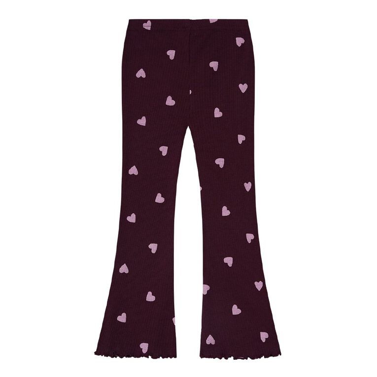 Young Original Toddler Girls' Flare Rib Leggings, Red Mid, hi-res