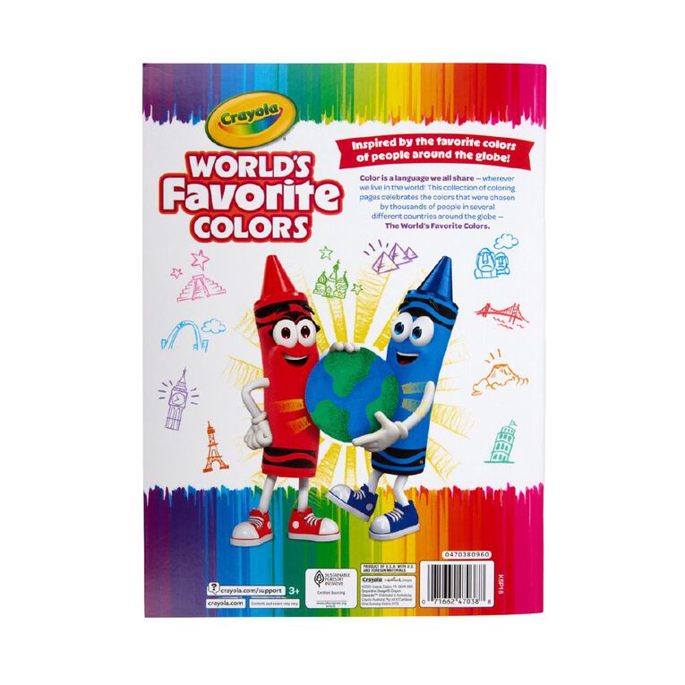 Crayola World's Favourite Colours Colouring Book 48 Pages, , hi-res