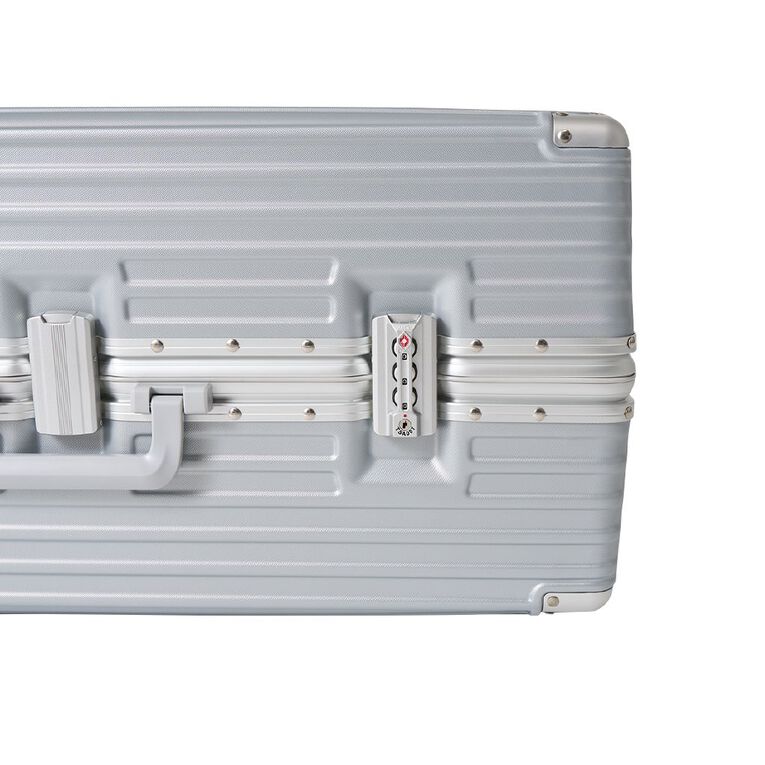 Living & Co Hard Textured Suitcases 2 Piece Set Silver, , hi-res