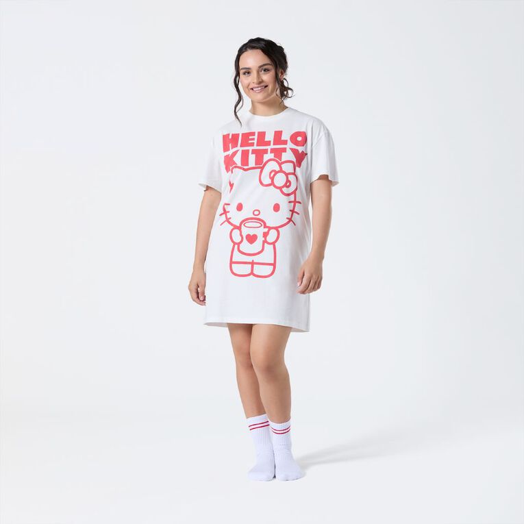 Hello Kitty Women's Boxy T-Shirt Nightie, White, hi-res